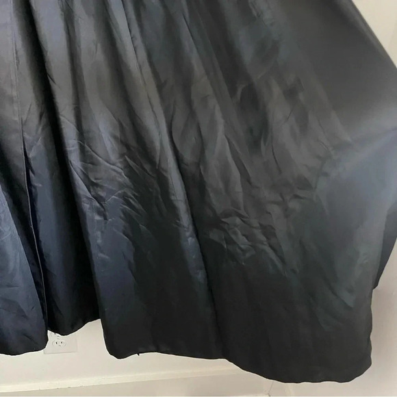 To The Max black satin open front belted trench coat size small - Picture 13 of 15